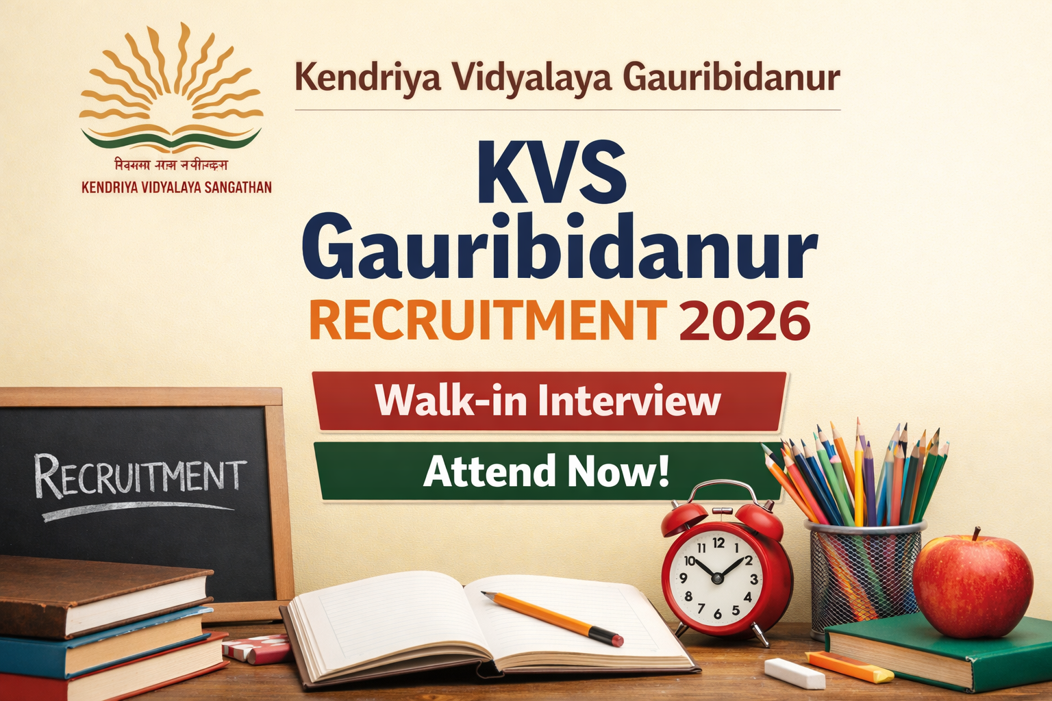 KVS Gauribidanur Recruitment 2026