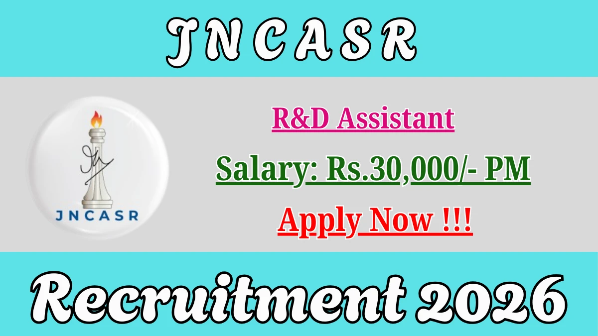 JNCASR Recruitment 2026