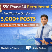 SSC Phase 14 Recruitment 2026