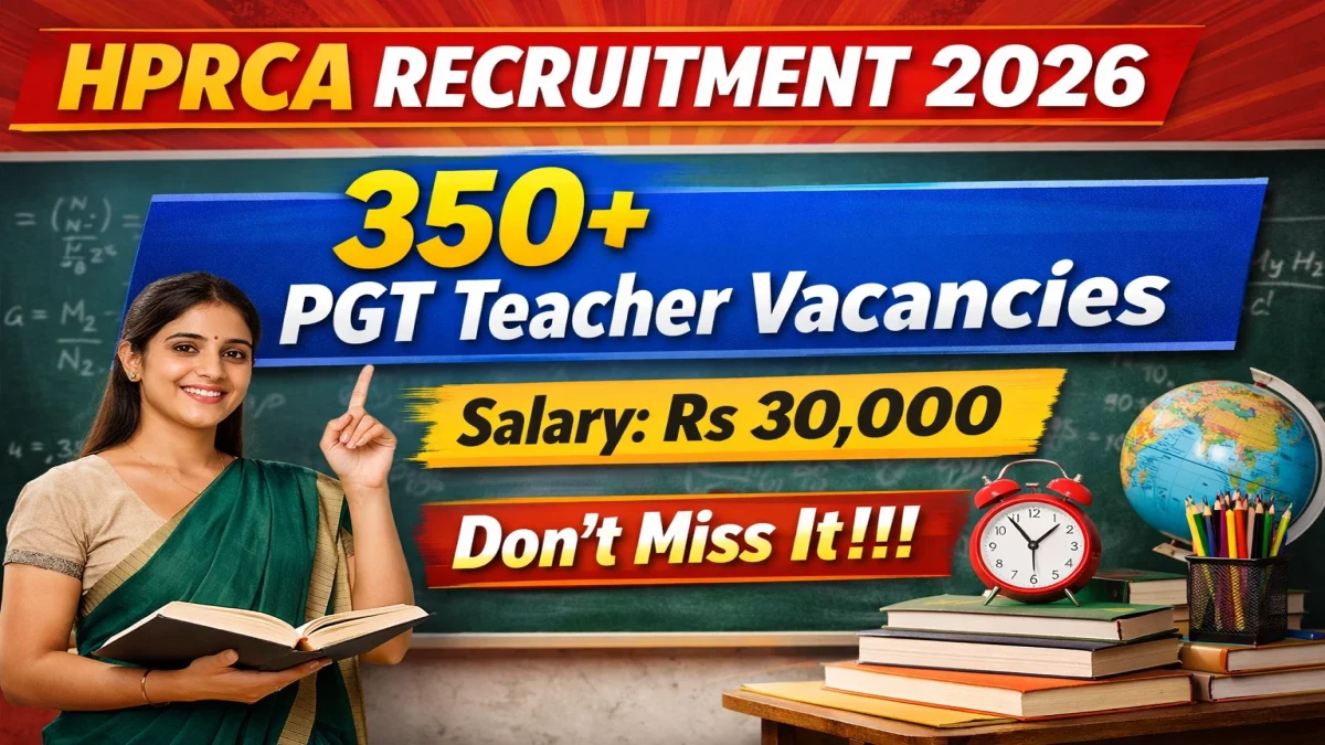 HPRCA PGT Teacher Recruitment 2026